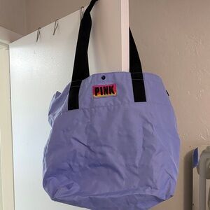 PINK Victoria's Secret Light Purple Tote with Black Straps
